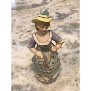 Vintage Porcelain French Maiden Lady Figurine Statue #keepsake